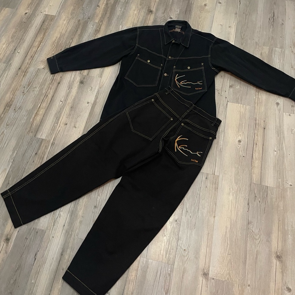 Vintage Karl Kani Back Denim Jacket and Jeans Set - Mint Condition